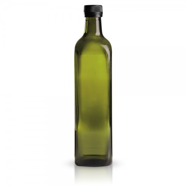 Glasflasche eckig 750 ml grün